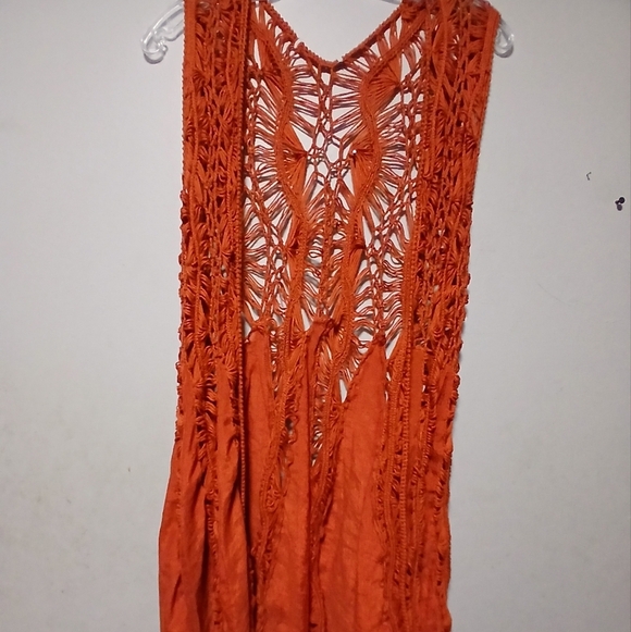 Rust Color  Crochet Swim Cover-Up - Picture 2 of 9